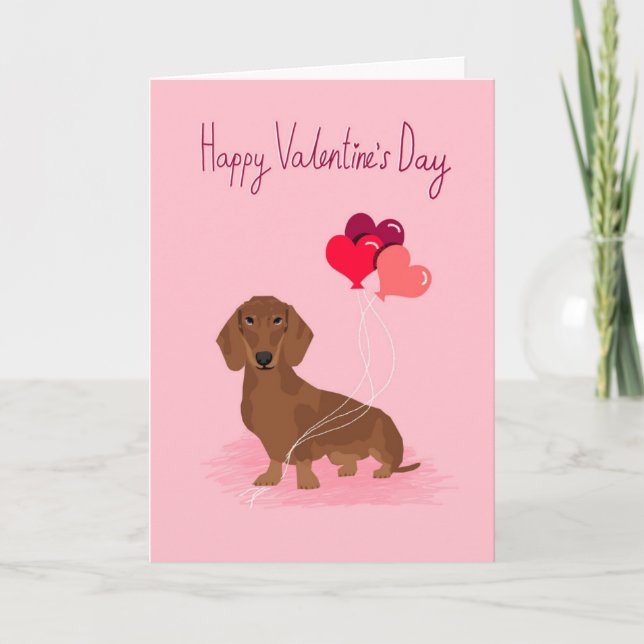 Dachshund Valentines Card - doxie love (Front)