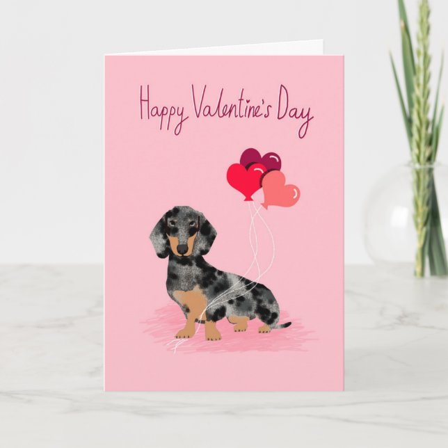 Dachshund Valentines Card - doxie love (Front)