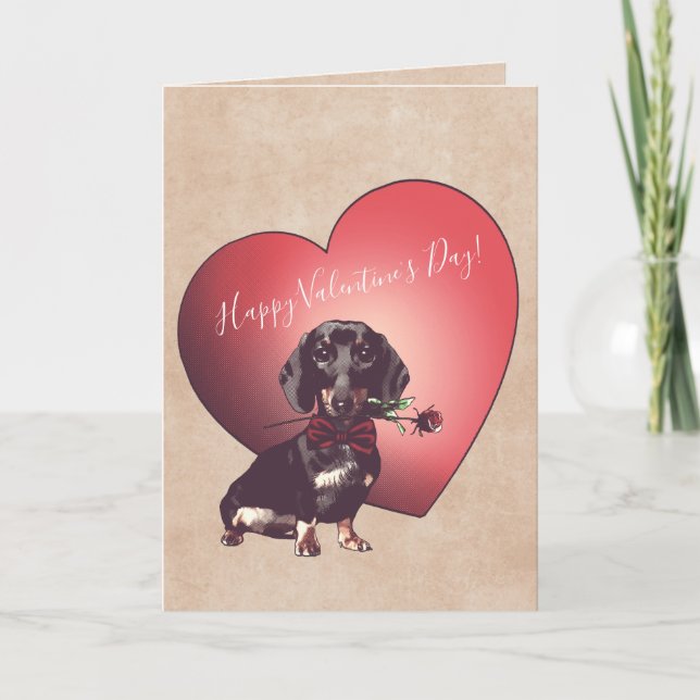 Dachshund Valentine's Day Card (Front)