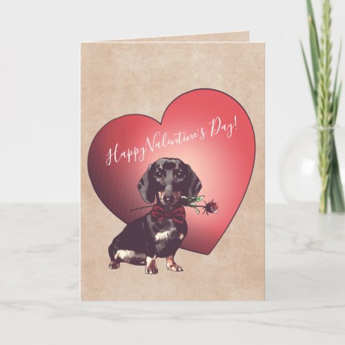 Dachshund Valentines Day Card