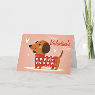 Dachshund Valentine's Day Card