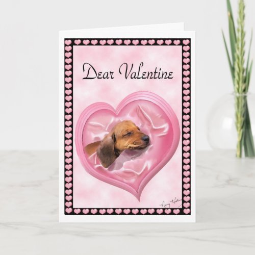 Dachshund Valentines Day Card