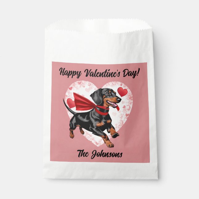 Dachshund Valentine's Day Favor Bags (Front)