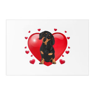 Dachshund Valentines Day Gif  Distressed Mom Dog L Acrylic Print