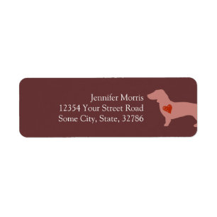 Dachshund Valentine's Day Label
