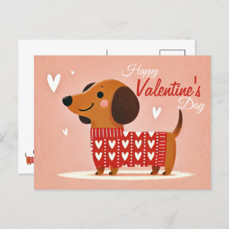 Dachshund Valentine's Day Postcard