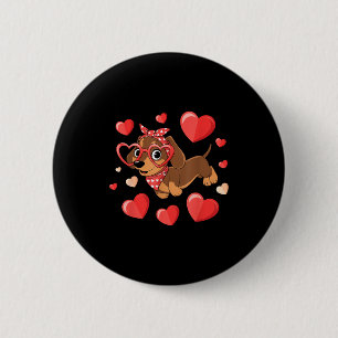 Dachshund Valentines Day Wiener Dog Lover Weenie H Button