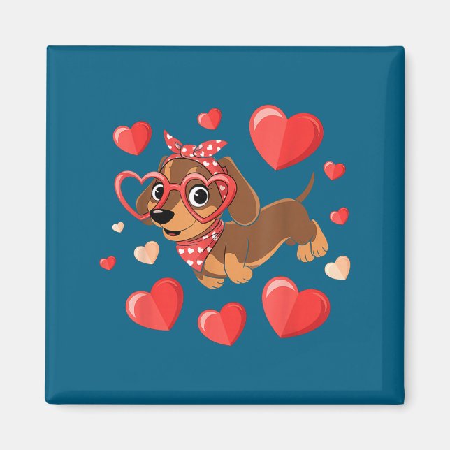 Dachshund Valentines Day Wiener Dog Lover Weenie H Magnet (Front)