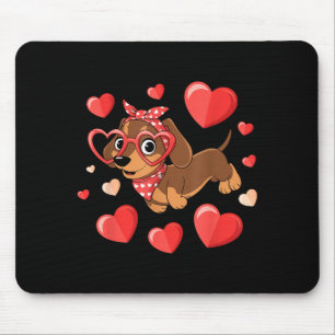 Dachshund Valentines Day Wiener Dog Lover Weenie H Mouse Pad