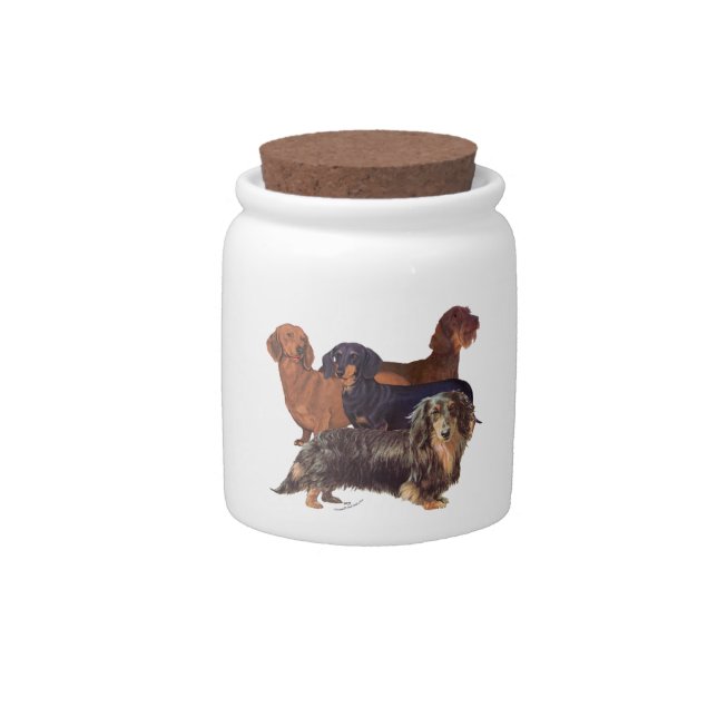 Dachshund Varieties Candy Jar (Front)