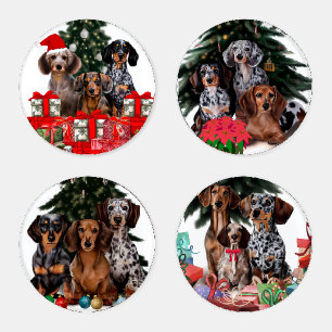 Dachshund Variety Christmas Coaster Set