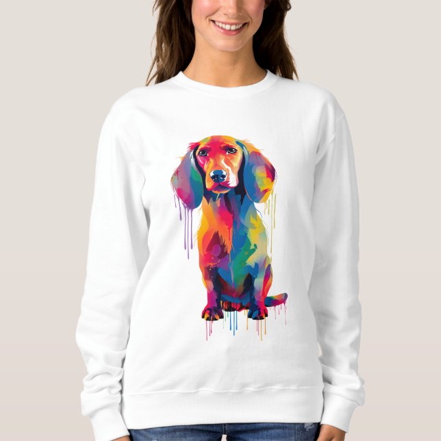 Dachshund Vibrant and Colorful Sweatshirt (Front)