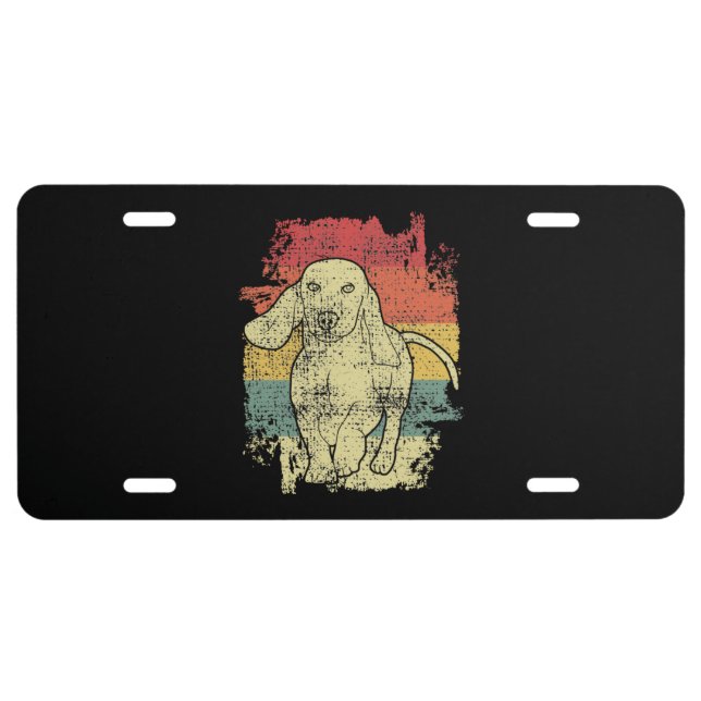 Dachshund Vintage License Plate (Front)