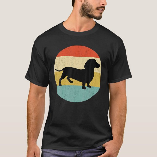 Dachshund Vintage Teckel Retro T-Shirt (Front)