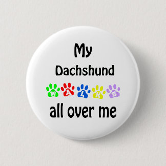 Dachshund Walks Design Pinback Button