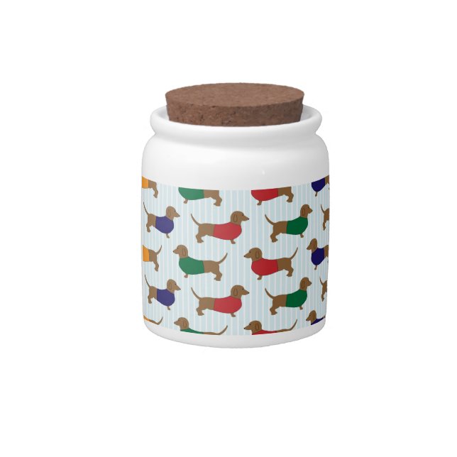 dachshund-wallpaper candy jar (Front)
