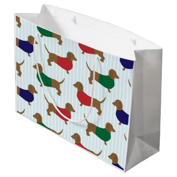 Dachshund-wallpaper Large Gift Bag by BreakoutTees at Zazzle