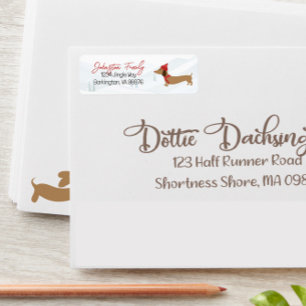 Dachshund Warmest Wishes Christmas Label