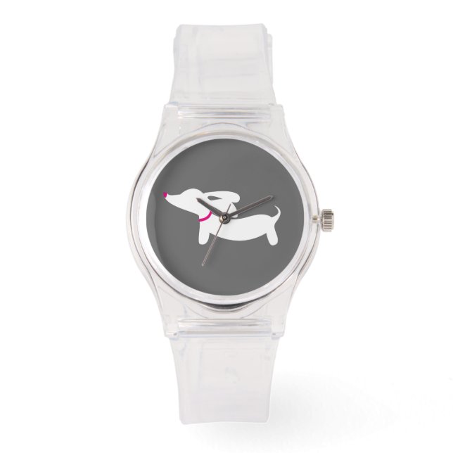 Dachshund Watch Wiener Dog Mom Gray & White (Front)