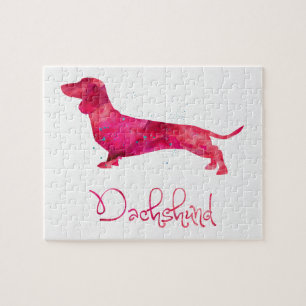 Dachshund - Watercolor Design Jigsaw Puzzle