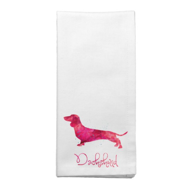 Dachshund - Watercolor Design Napkin (Folded)
