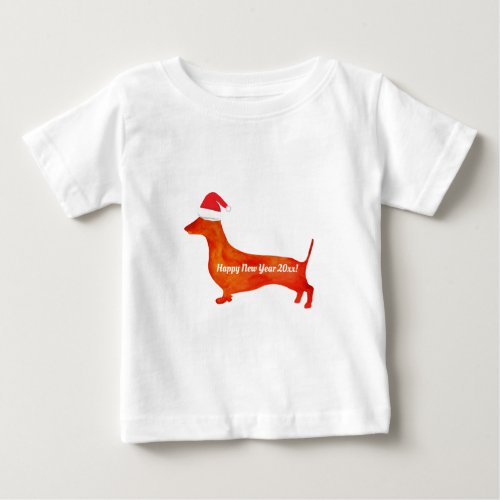 Dachshund watercolor drawing custom  Baby T_Shirt