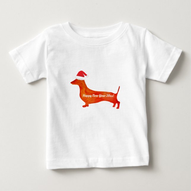Dachshund watercolor drawing, custom  Baby T-Shirt (Front)