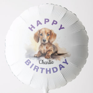 Dachshund Watercolor Mylar Balloon