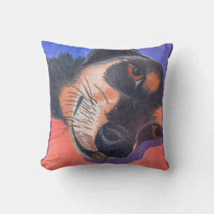 Dachshund Watercolor Throw Pillow