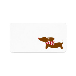 Dachshund Wearing a Warm Scarf Christmas Gift Tags