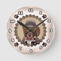 Dachshund wearing glasses Clock