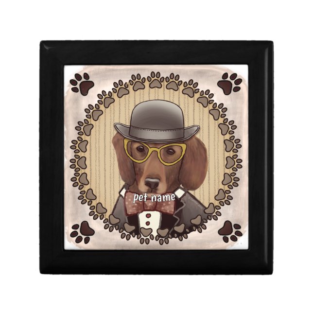 Dachshund wearing glasses gift box (Front)