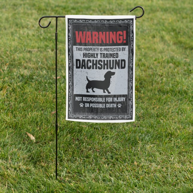 Dachshund Weatherproof Personalized Garden Flag (In SItu)