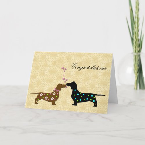 Dachshund Wedding Congratulations Card