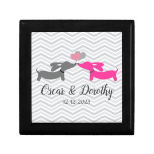 Dachshund Wedding Gift Keepsake Personalized  Box