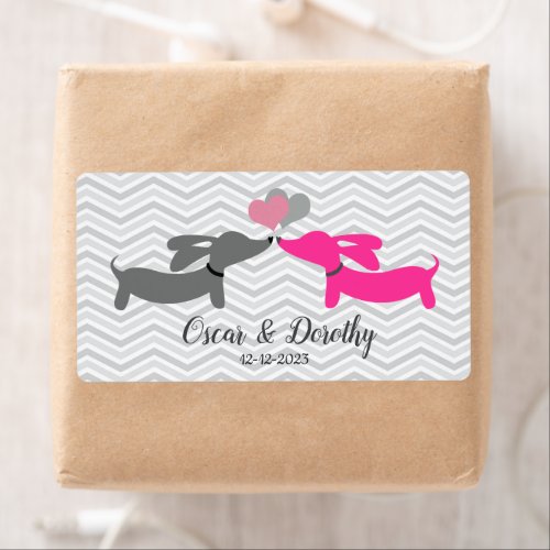 Dachshund Wedding Gift Tag Labels Personalize  