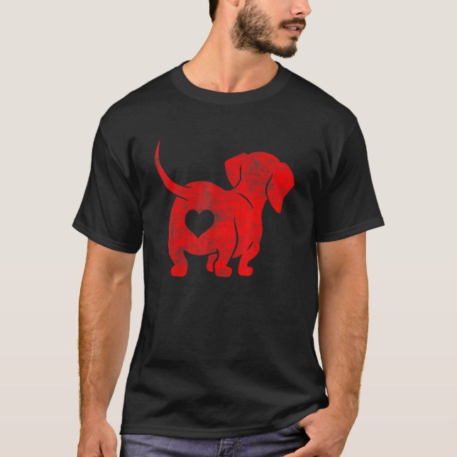 Dachshund Weenie Dog Valentines Day For Women T-Shirt (Front)
