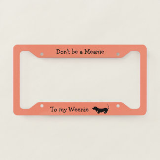 Dachshund Weenie License Plate Cover