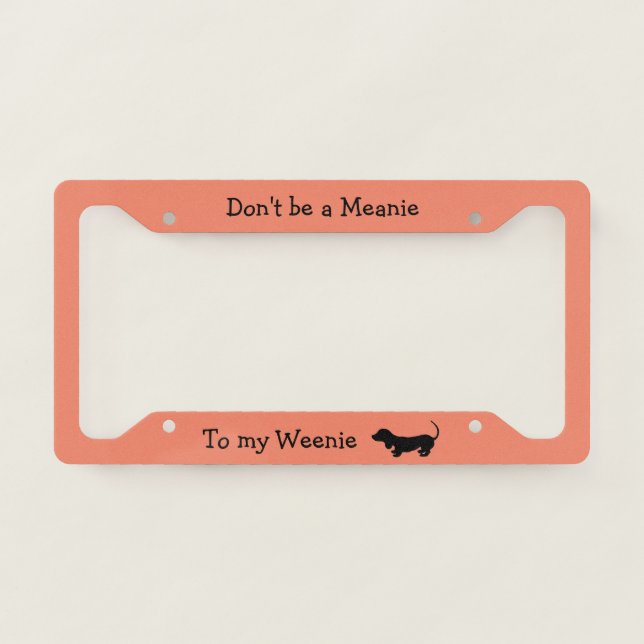 Dachshund Weenie License Plate Cover (Front)