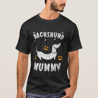 Dachshund Weenie Sausage Mummy Funny Dog Halloween T-Shirt