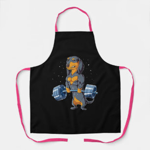 Dachshund Weightlifting Fitness Gym Apron