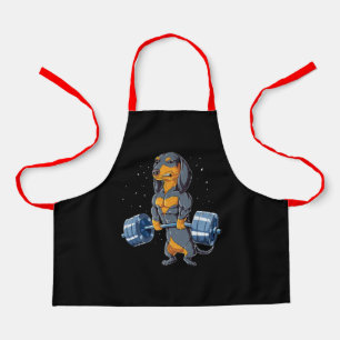 Dachshund Weightlifting Fitness Gym Apron