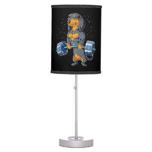Dachshund Weightlifting Fitness Gym Table Lamp