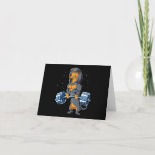 Dachshund Weightlifting Fitness Gym Thank You Card