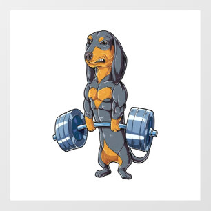 Dachshund Weightlifting   Floor Decals