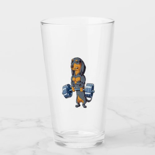 Dachshund Weightlifting   Glass