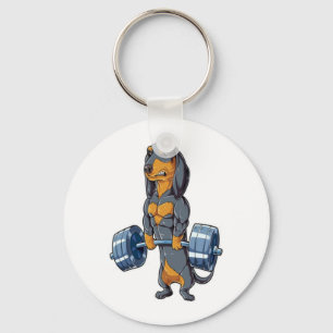 Dachshund Weightlifting Keychain