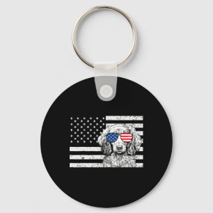 Dachshund Weiner Dog 4th Of July Us American Flag Keychain