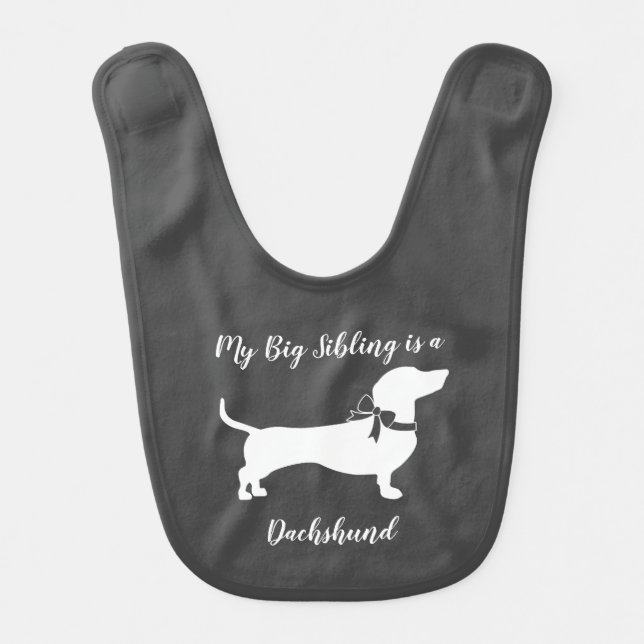 Dachshund Weiner Dog Baby Shower Bib (Front)