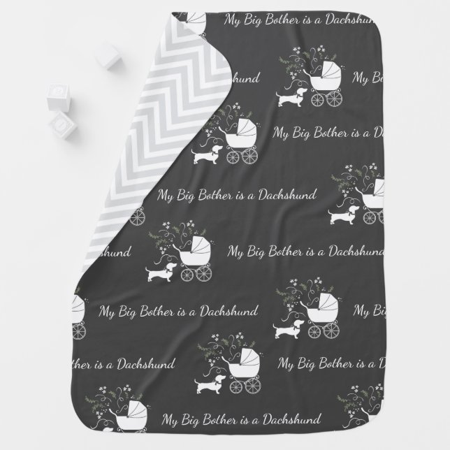 Dachshund Weiner Dog Baby Shower Gender Neutral Baby Blanket (In Situ)